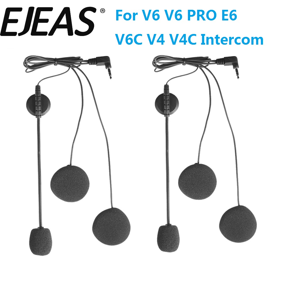 Universal Motorcycle Helmet Intercom Headset - อุปกรณ์เสริมไมโครโฟนหูฟังขนาด 3.5 มม. สำหรับ EJEAS V6