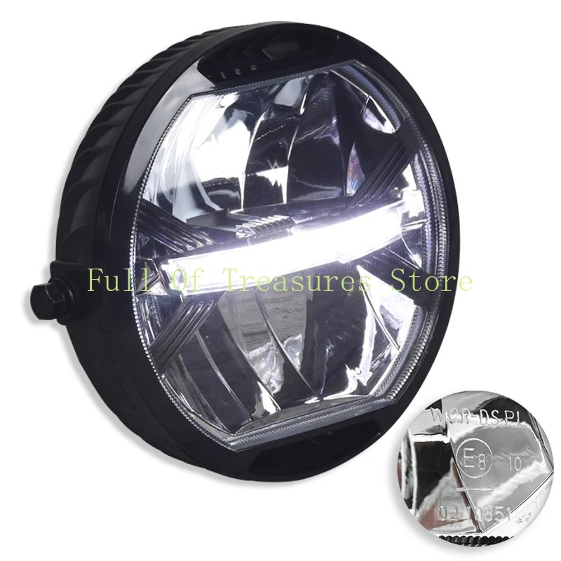 Universal Motorcycle Led Headlight Projector - ไฟหน้ามอเตอร์ไซค์ LED สไตล์โมเดิร์นเรโทร รุ่น E8-stamp ได้รับการรับรองมาตรฐาน