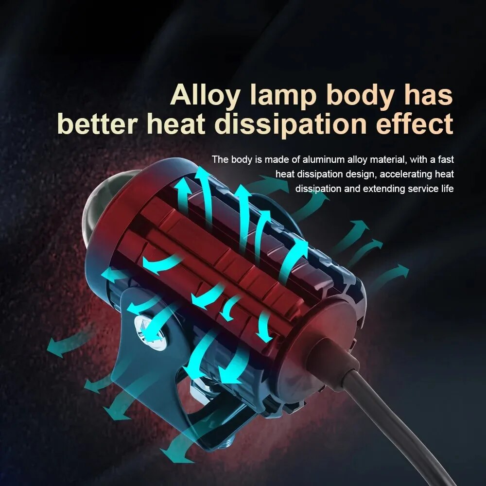 1/2PCS Universal รถจักรยานยนต์ - Universal Motorcycle Led Headlight Projector บทวิจารณ์และราคา