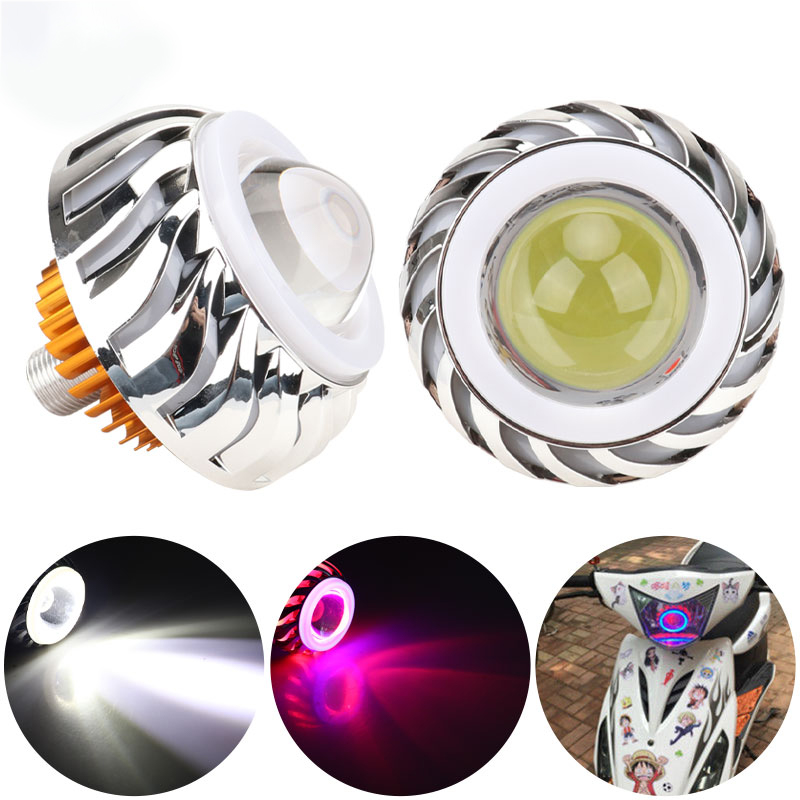 ไฟหน้ามอเตอร์ไซค์ 1 ชิ้น แบบ L - Universal Motorcycle Led Headlight Projector บทวิจารณ์และราคา