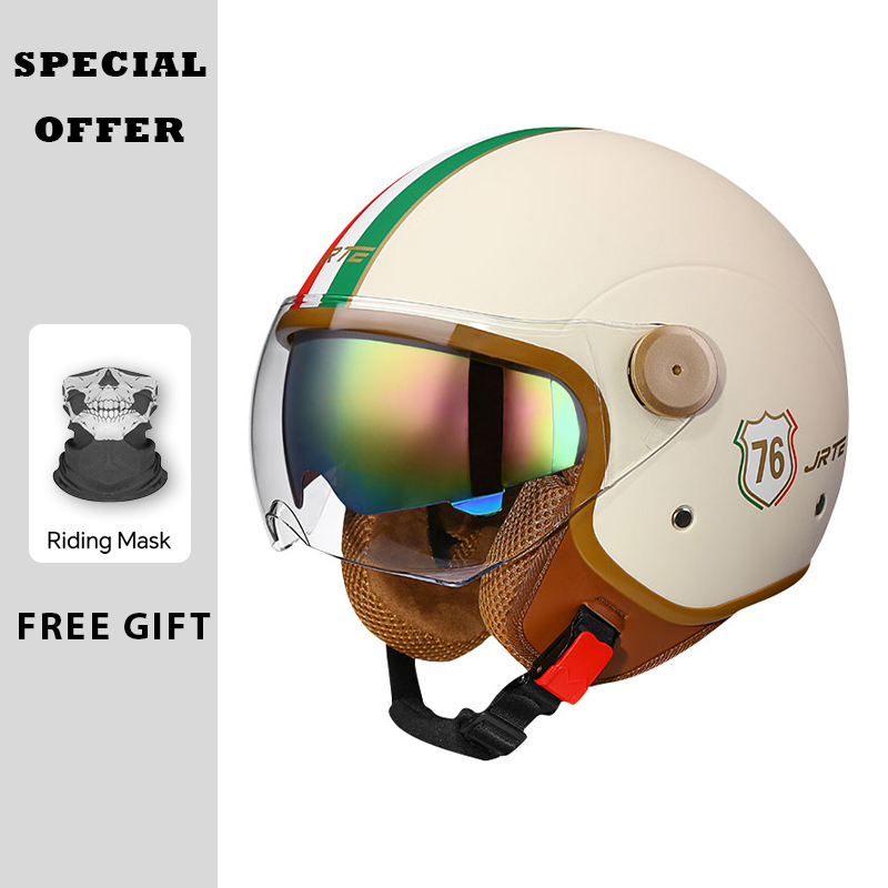 หมวกกันน็อคแบบเปิดหน้าสไตล์เรโ - Vintage Open Face Retro Helmet บทวิจารณ์และราคา