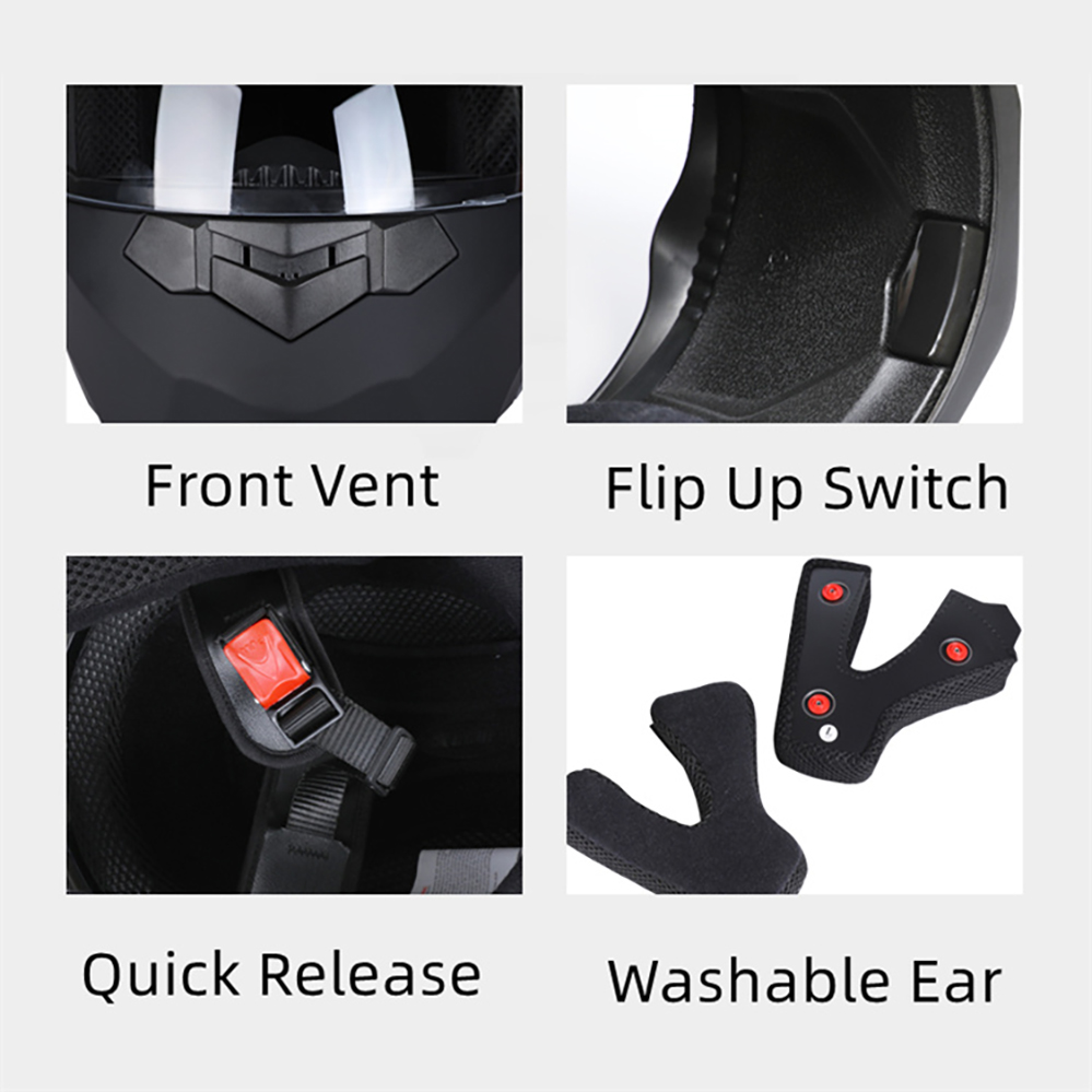 หมวกกันน็อค seluruh wajah แบบพ - Modular Flip Up Motorcycle Helmet Dot Approved บทวิจารณ์และราคา